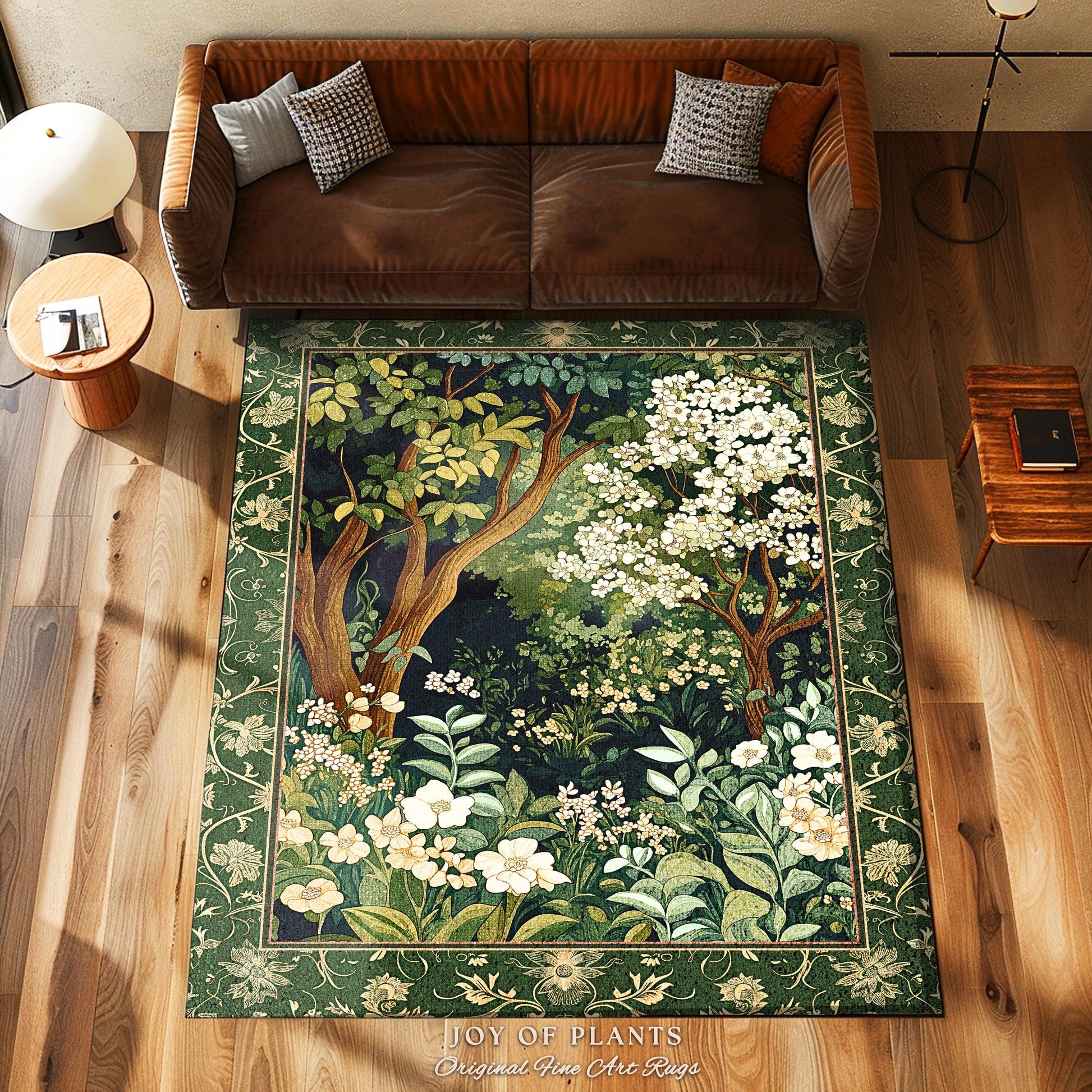 Wildflower Meadow Botanical Rug | Fairy Inspired Bedroom Cottagecore Folklore Room Decor Ethereal Aesthetic Accent Rug Bohemian Fairycore |