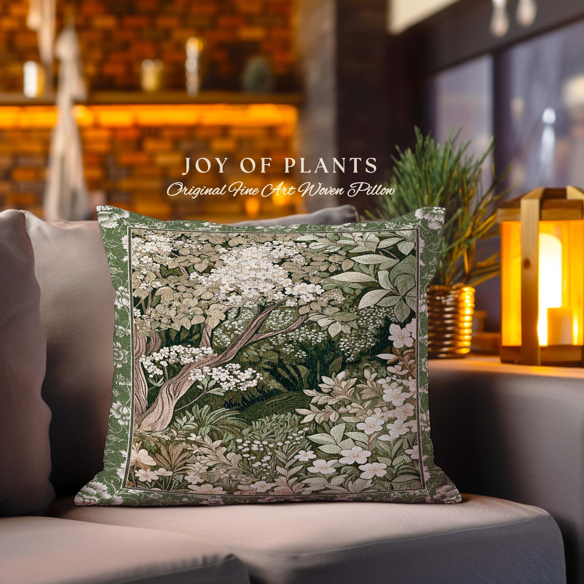 Soft Aesthetics Folklore Throw Pillow | Fairy Inspired Bedroom Cozy Cottagecore Room Decor Ethereal Nature Aesthetic Sage Green Indie Pillow