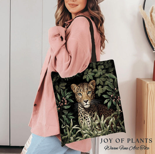 Everyday Tote Bag Woven Cottagecore | William Morris Inspired Tote Jungle Aesthetic Maximalist Tapestry Tote Woven Victorian Fairy Grunge |