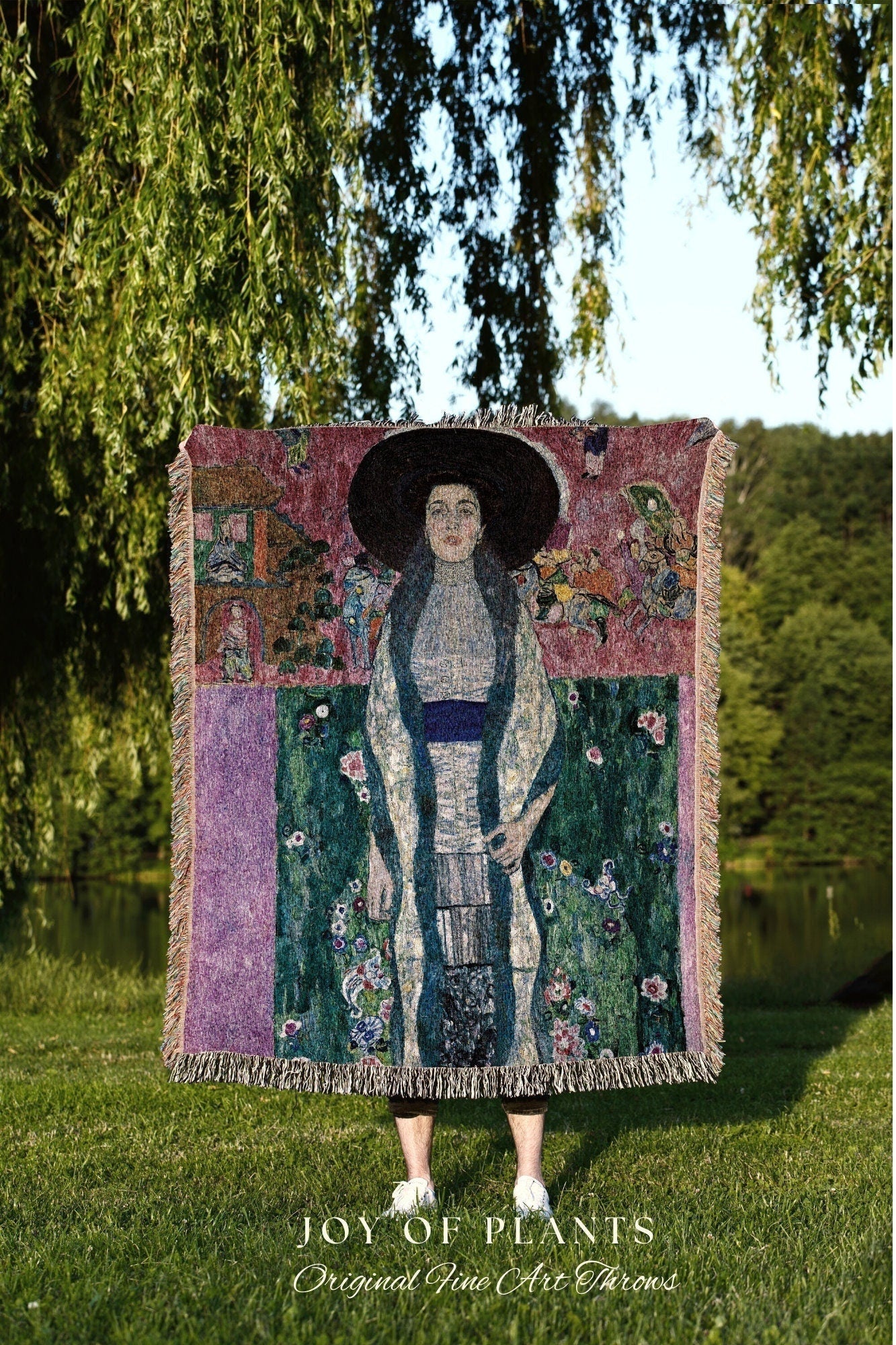 Fine Art Painting Tapestry Klimt | Gustav Klimt Print Woven Throw Blanket | Gustav Klimt 'Adele Bloch-Bauer II' Painting Woven Blanket Art |