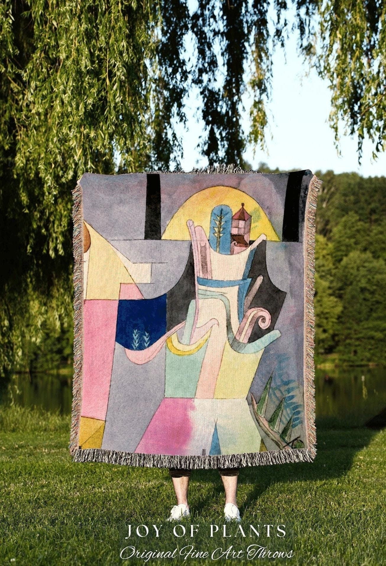 Paul Klee Tapestry Modern Decor | Geometric Art Throw Blanket | Dack Academia Woven Tapestry | Bauhaus Wall Art | Modern Art Custom Blanket