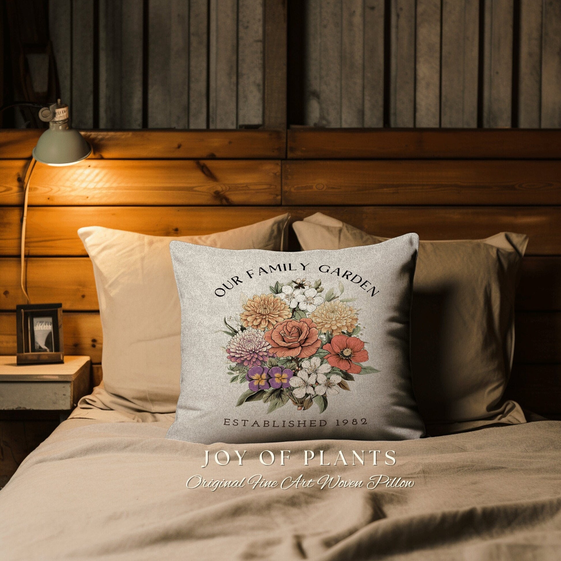 Family Garden Birth Flower Pillow | Personalized Birth Month Flower Bouquet for Mom and Mimi's Garden Custom Birthflower Pillow Personalized