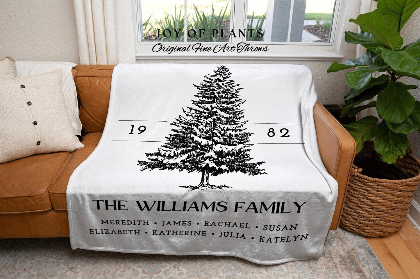 Family Tree Blanket Christmas Gift Custom Family Tree Personalized Tapestry Meaningful | Thoughtful Gift For Grandma Sentimental Family Gift