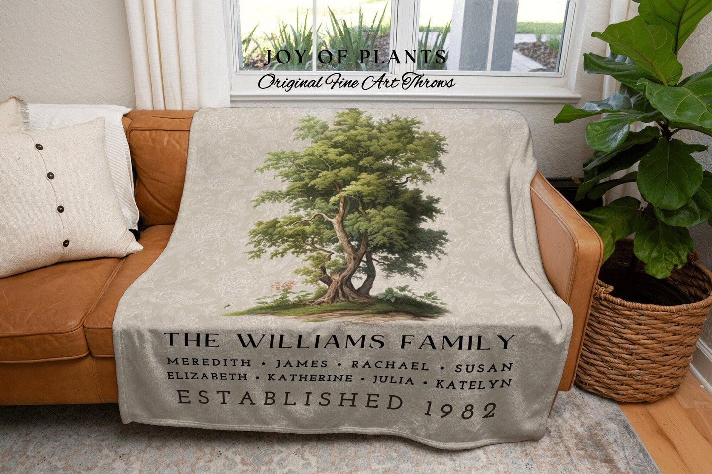 Family Name Tree Blanket Custom | Custom Family Tree Personalized Mothers Day Gift Custom Blanket for Mom Sentimental Family Gift Meaningful