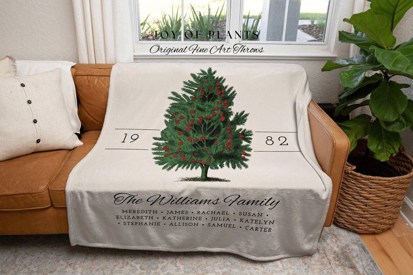 Custom Family Tree Throw Sentimental Keepsake Blanket Family Name Gift Personalized Tapestry Blanket with Names Thoughtful Gift for Mom Nana