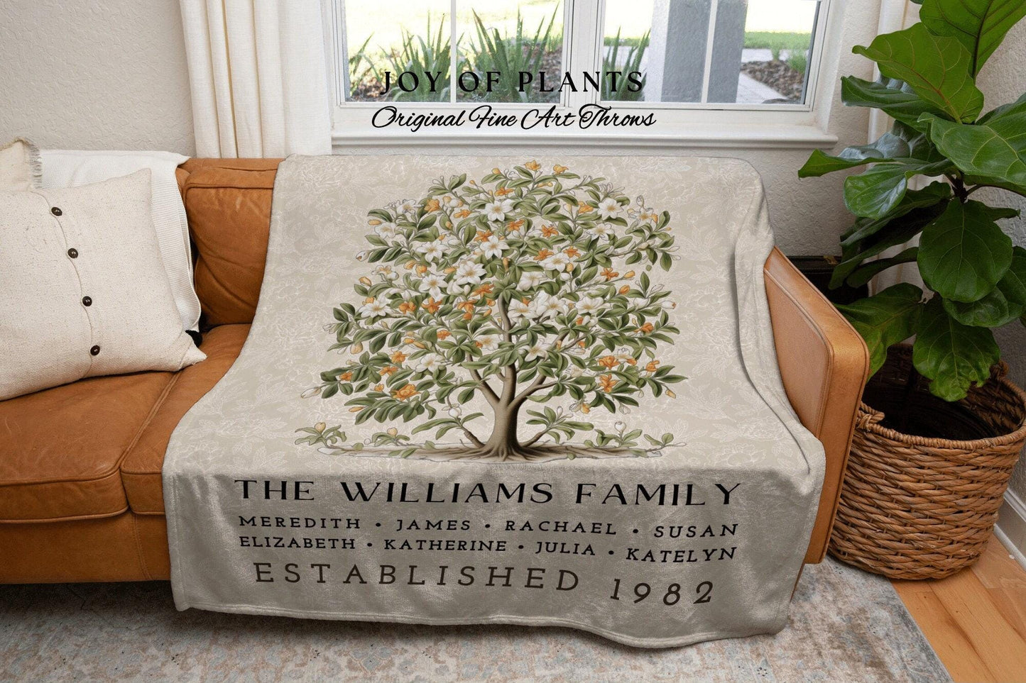 Heritage Blanket Custom Names | Gift Custom Family Tree Personalized Mother's Day Gift Custom Blanket for Mom Sentimental Family Gift Custom