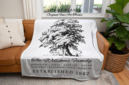 Personalized Family Tree Tapestry Woven | Family Tree Blanket Custom Family Gift Meaningful | Wedding Gift Sentimental Gift for Family Tree