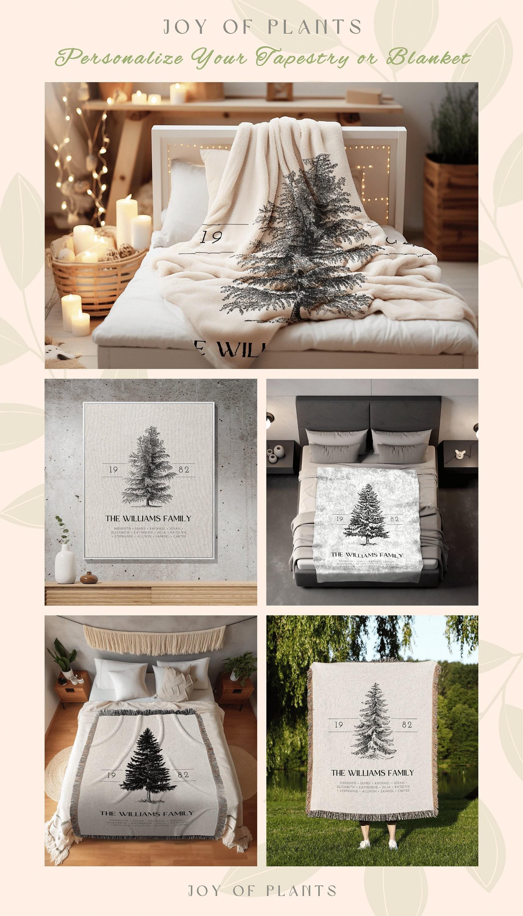 Custom Family Tree Throw Sentimental Keepsake Blanket Family Name Gift Personalized Tapestry Blanket with Names Thoughtful Gift for Mom Nana