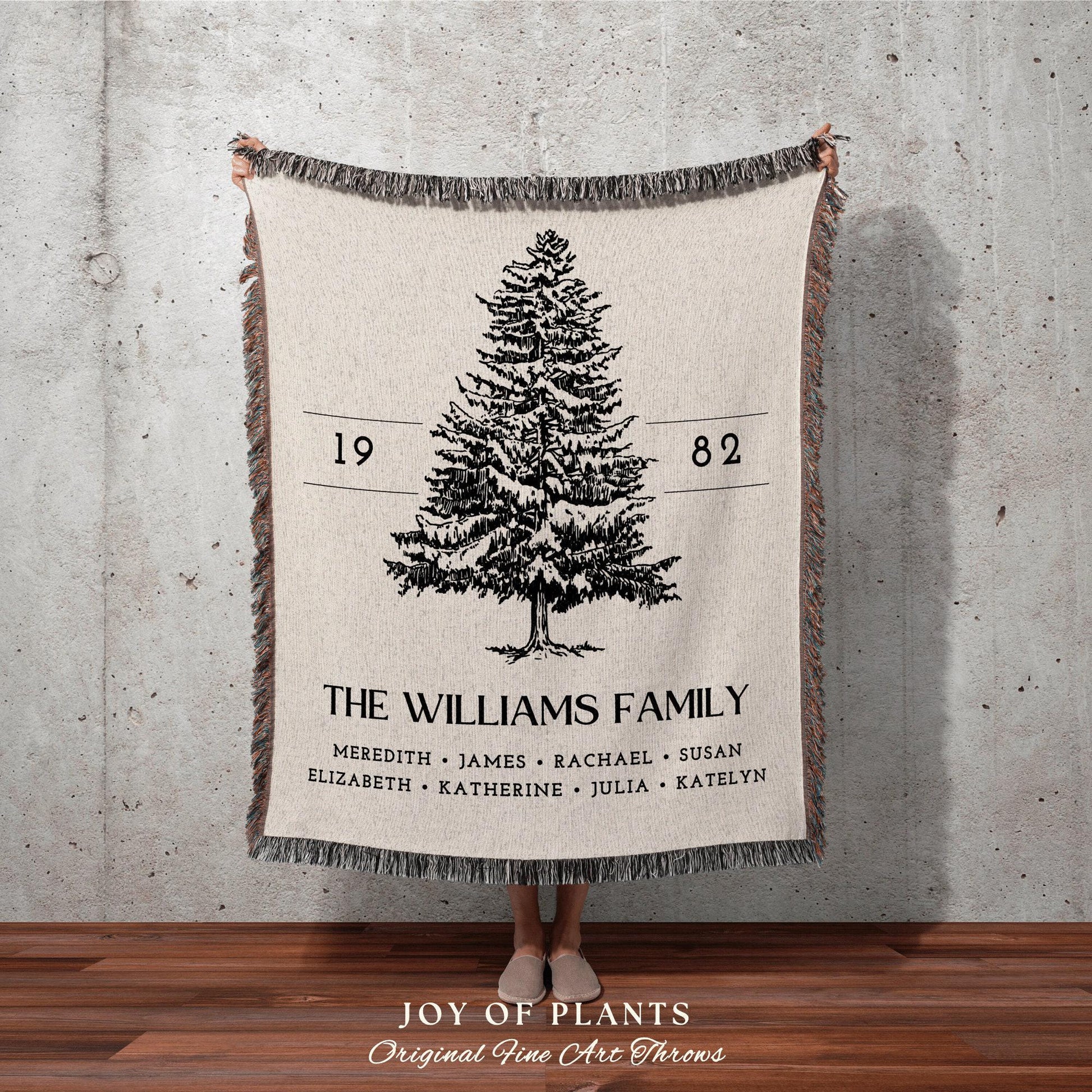 Family Tree Blanket Christmas Gift Custom Family Tree Personalized Tapestry Meaningful | Thoughtful Gift For Grandma Sentimental Family Gift