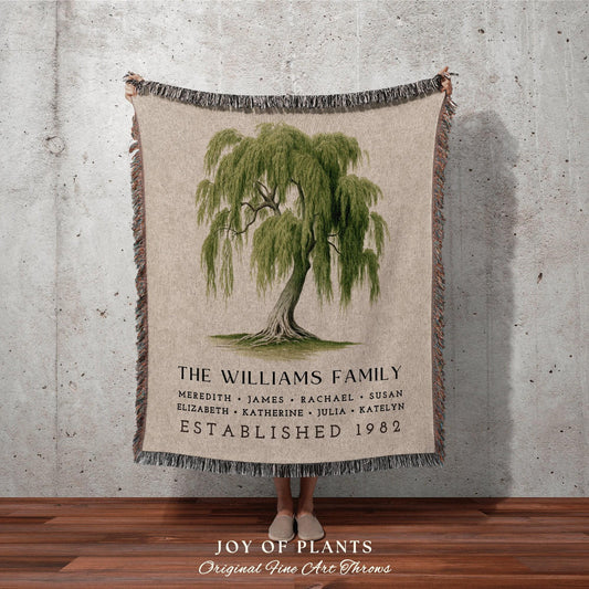 Meaningful Family Blanket Custom | Family Tree Gift Personalized Mother's Day Custom Blanket for Grandparents Sentimental Family Name Gift |