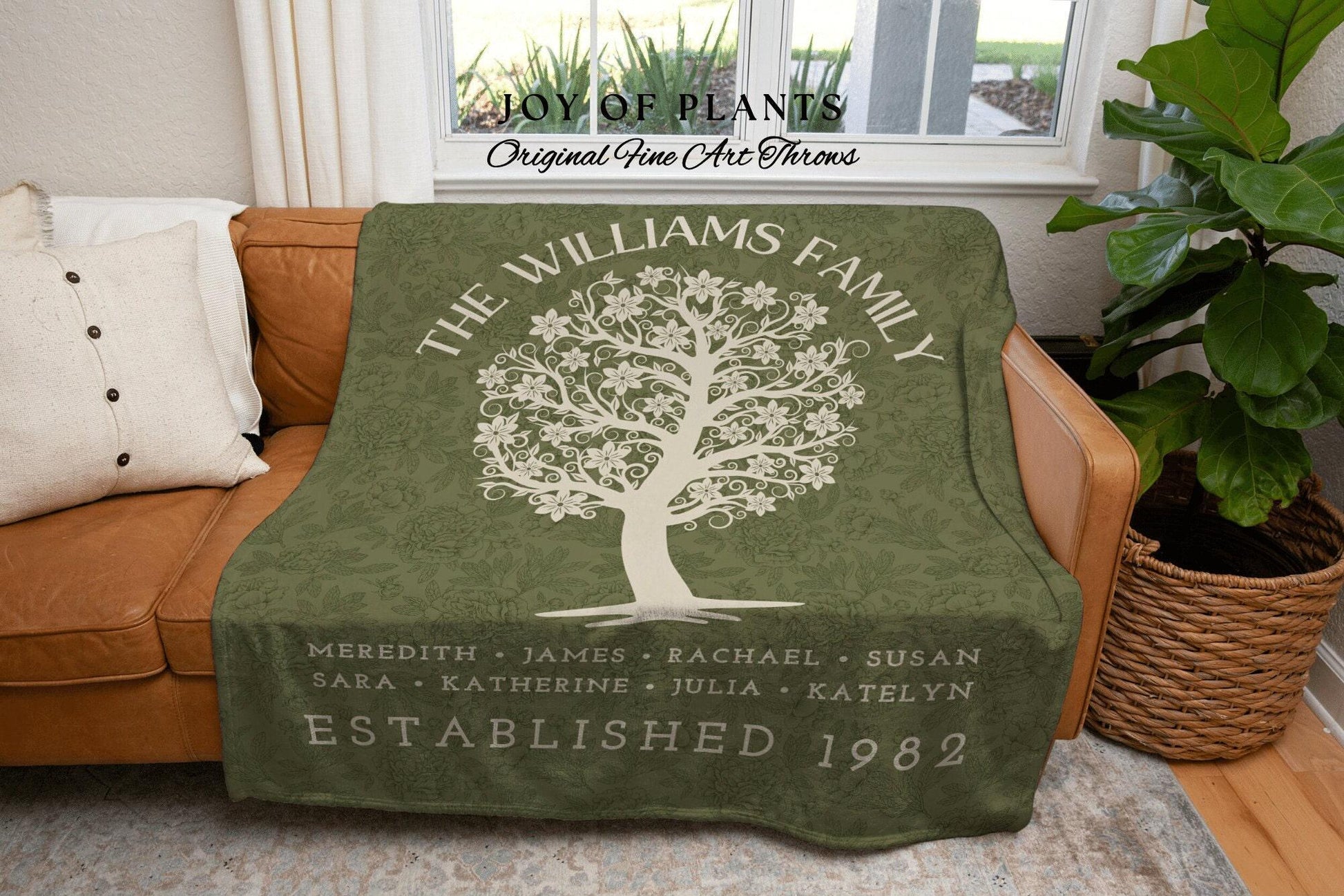 Custom Family Tree Blanket | Family Tree Gift Personalized Family Tapestry Meaningful Gift for Mom Thoughtful Gift for Grandma Sentimental |