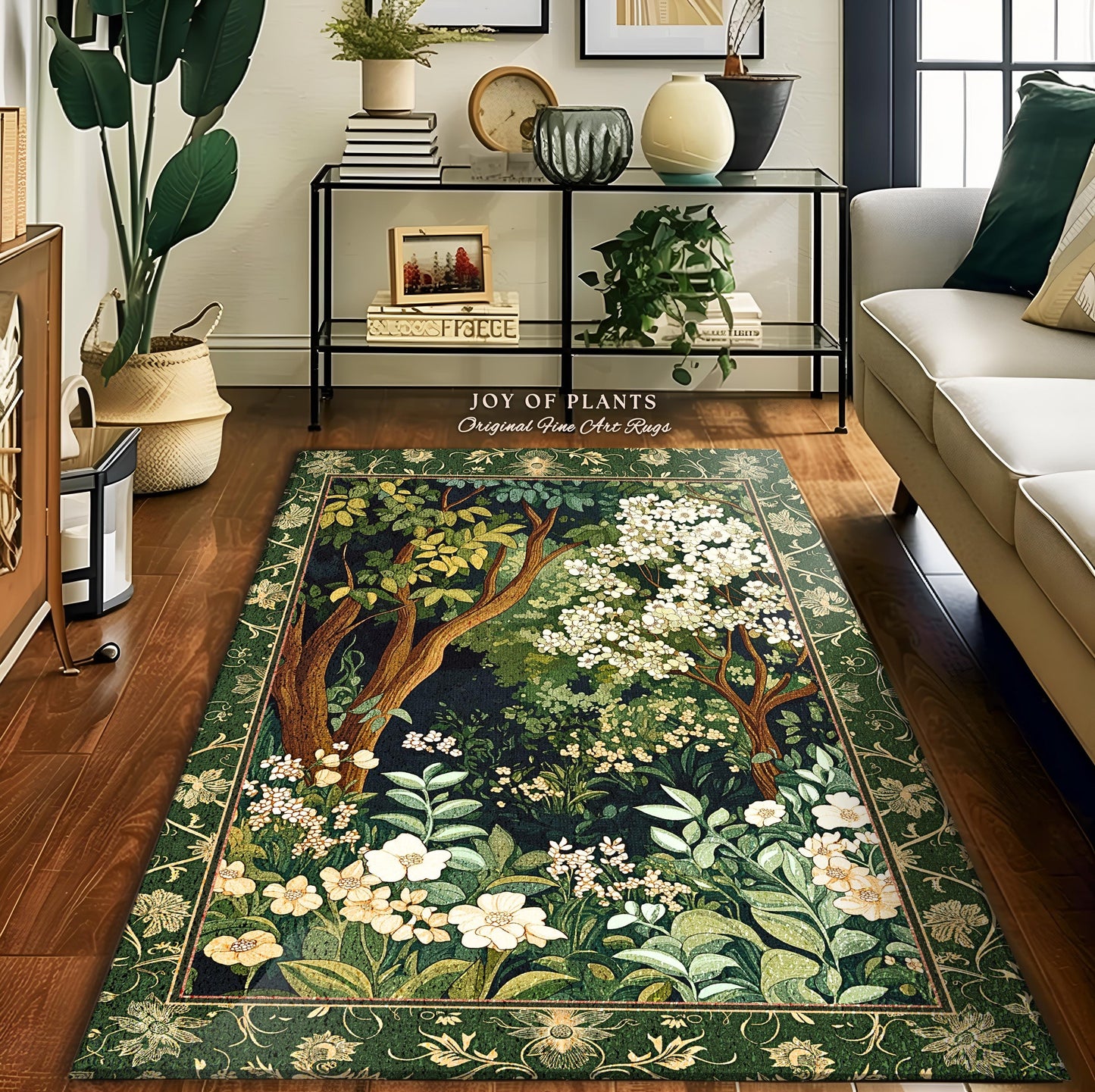 Wildflower Meadow Botanical Rug | Fairy Inspired Bedroom Cottagecore Folklore Room Decor Ethereal Aesthetic Accent Rug Bohemian Fairycore |