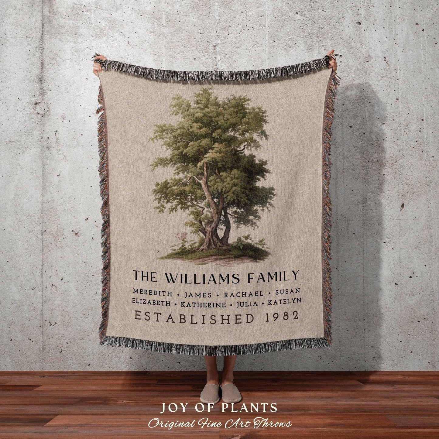 Family Name Tree Blanket Custom | Custom Family Tree Personalized Mothers Day Gift Custom Blanket for Mom Sentimental Family Gift Meaningful