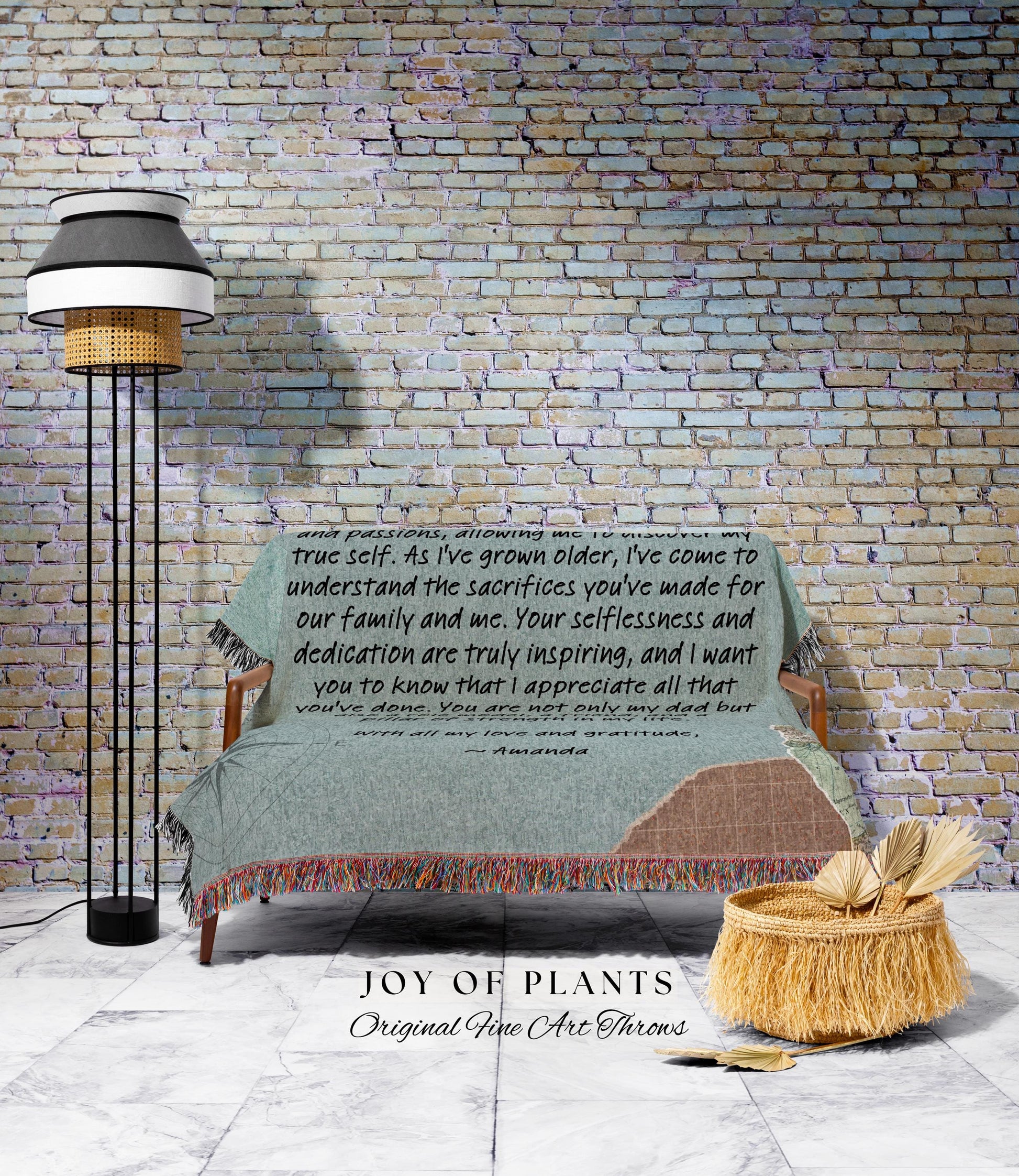 Meaningful Dad Blanket Custom Letter | Father's Day Personalized Handwriting Woven Throw Thoughtful Dad Custom Sentimental Gift for Grandpa