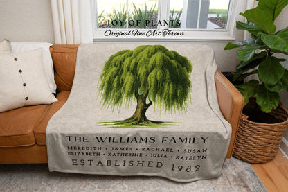 Custom Family Name Tapestry | Family Tree Gift Personalized Mother's Day Custom Blanket for Grandparents Sentimental Family Gift Custom Name