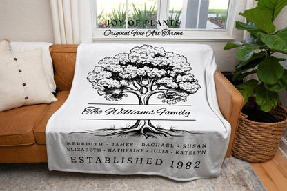 Unique Gift for Family Blanket | Custom Family Tree Personalized Tapestry Meaningful Mother's Day Gift Thoughtful Gift for Mom Sentimental |