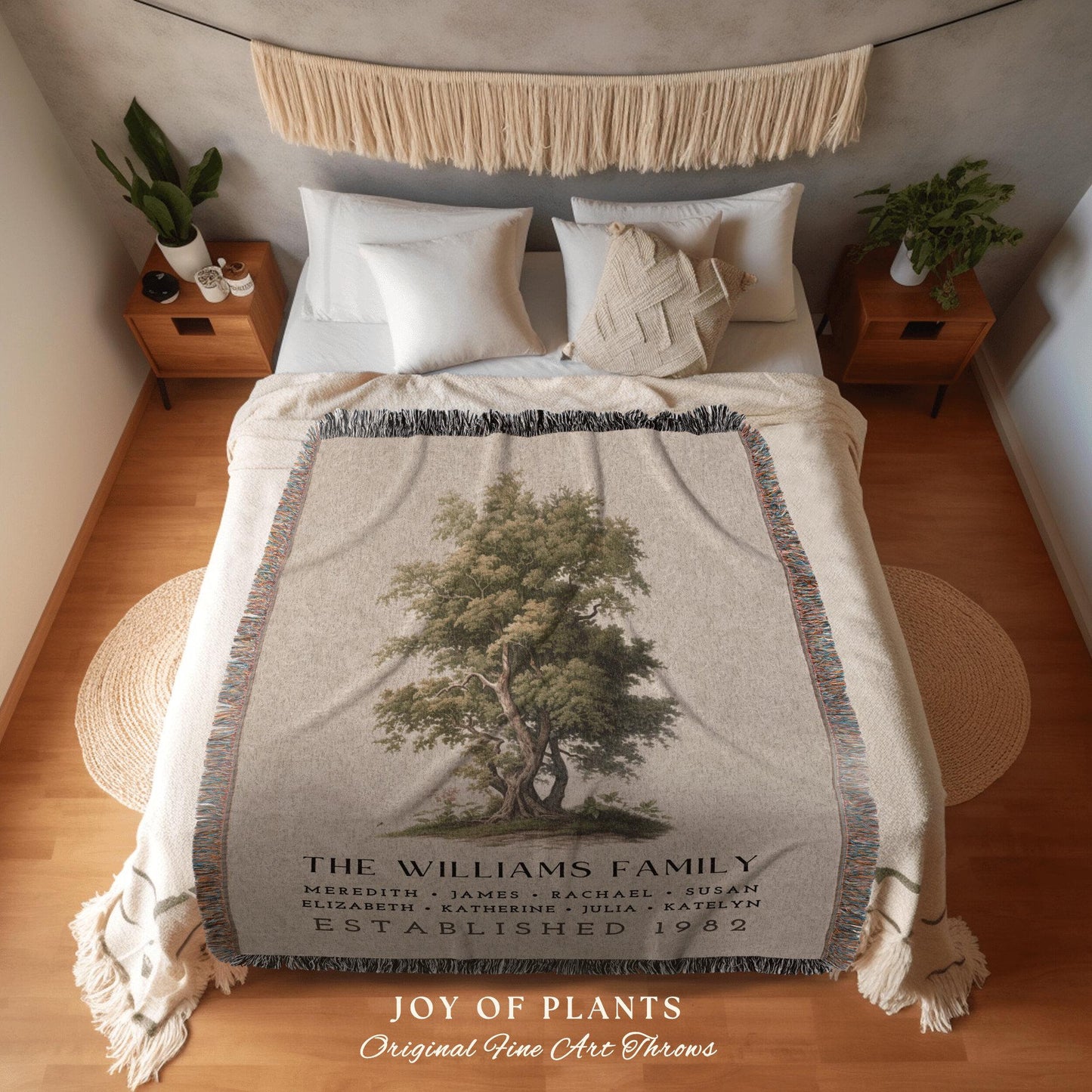 Family Name Tree Blanket Custom | Custom Family Tree Personalized Mothers Day Gift Custom Blanket for Mom Sentimental Family Gift Meaningful