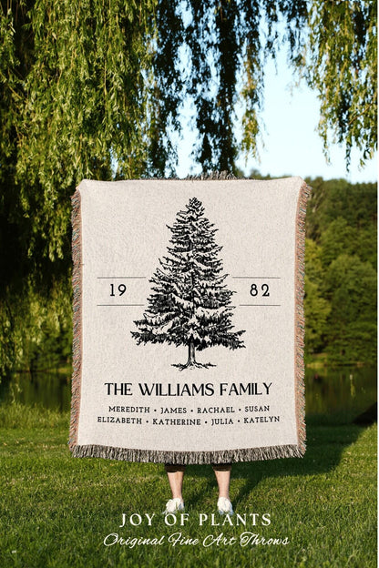 Family Tree Blanket Christmas Gift Custom Family Tree Personalized Tapestry Meaningful | Thoughtful Gift For Grandma Sentimental Family Gift