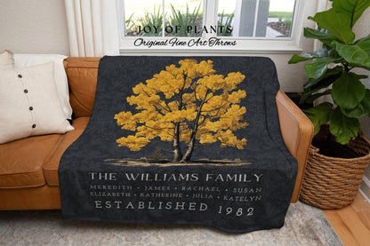 Aspen Tree Family Blanket | Gift Custom Family Tree Personalized Mother's Day Gift Meaningful Custom Blanket for Grandma Sentimental Family