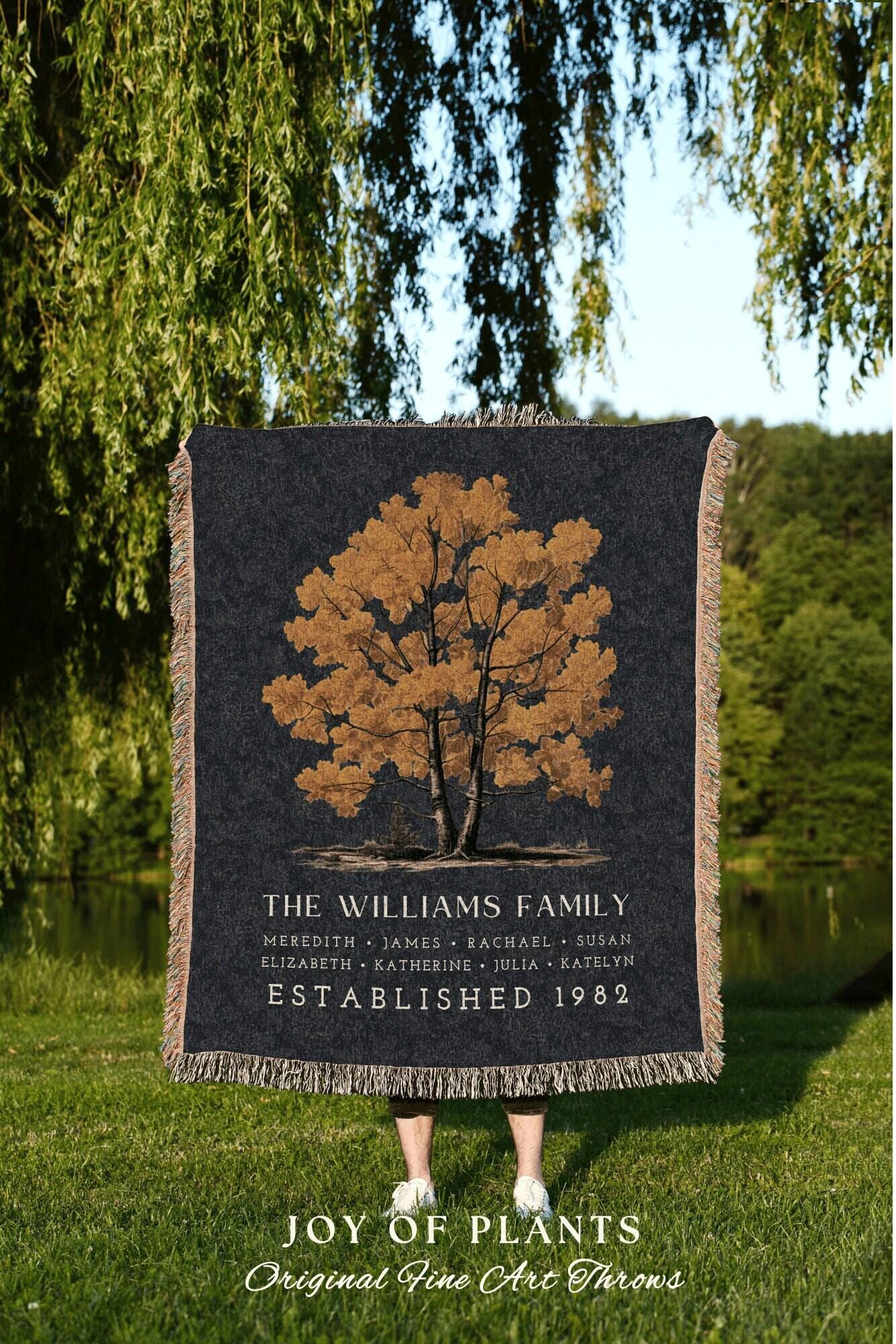 Aspen Tree Family Blanket | Gift Custom Family Tree Personalized Mother's Day Gift Meaningful Custom Blanket for Grandma Sentimental Family