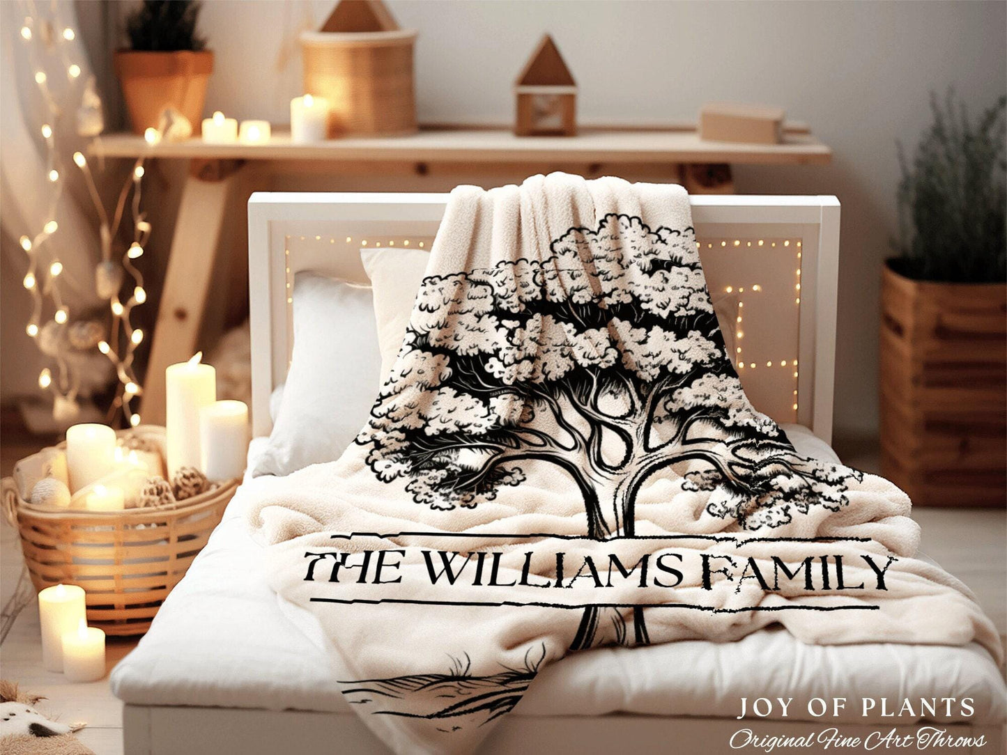 Tree Blanket Family Name Gift | Custom Family Tree Personalized Mother's Day Gift Custom Blanket for Mom Sentimental Family Gift Custom Art