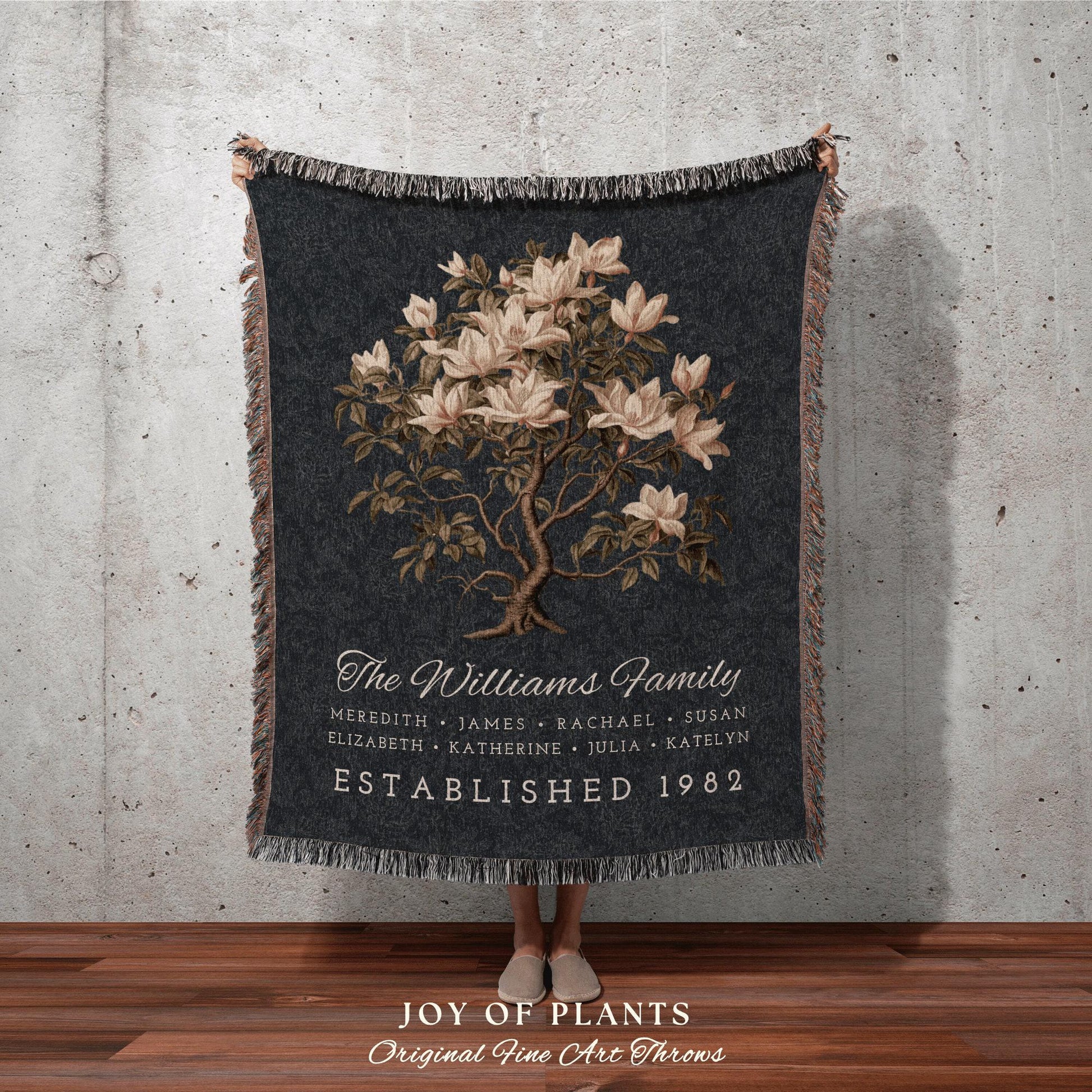 Custom Family Blanket | Gift Custom Family Tree Personalized Mother's Day Gift Meaningful Custom Blanket for Grandma Sentimental Family Tree