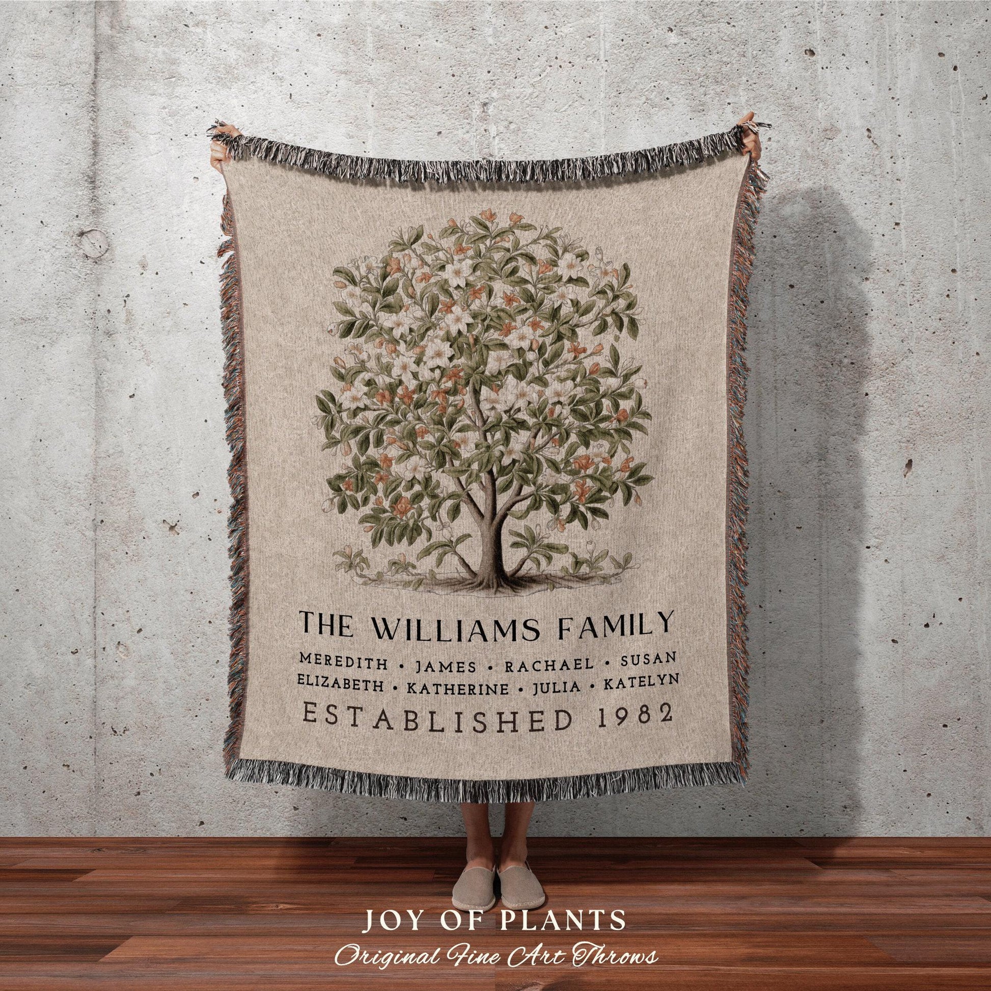 Heritage Blanket Custom Names | Gift Custom Family Tree Personalized Mother's Day Gift Custom Blanket for Mom Sentimental Family Gift Custom