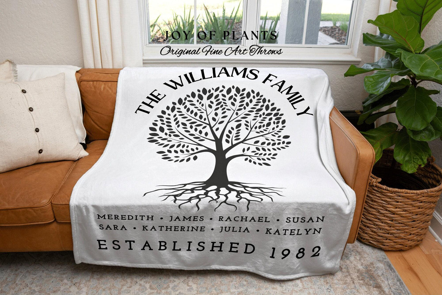 Family Roots Personalized Blanket | Custom Family Tree Heritage Tapestry Meaningful Mother's Day Gift Thoughtful Gift for Mom Sentimental |