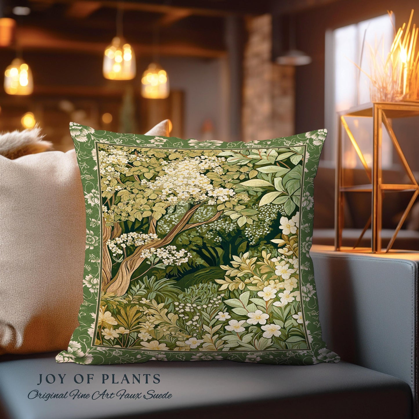 Soft Aesthetics Folklore Throw Pillow | Fairy Inspired Bedroom Cozy Cottagecore Room Decor Ethereal Nature Aesthetic Sage Green Indie Pillow