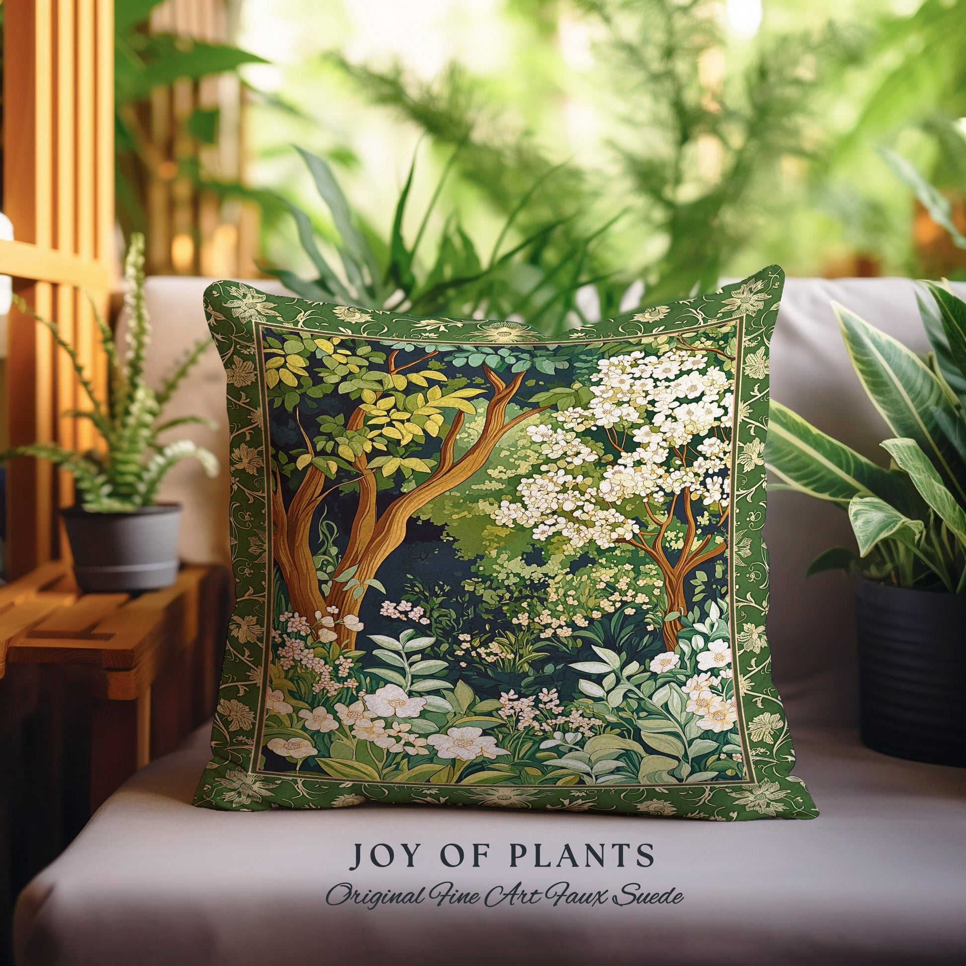 Wildflower Meadow Botanical Tapestry Pillow Fairy Inspired Bedroom Cottagecore Folklore Decor Ethereal Aesthetic Bohemian Fairycore Cushion