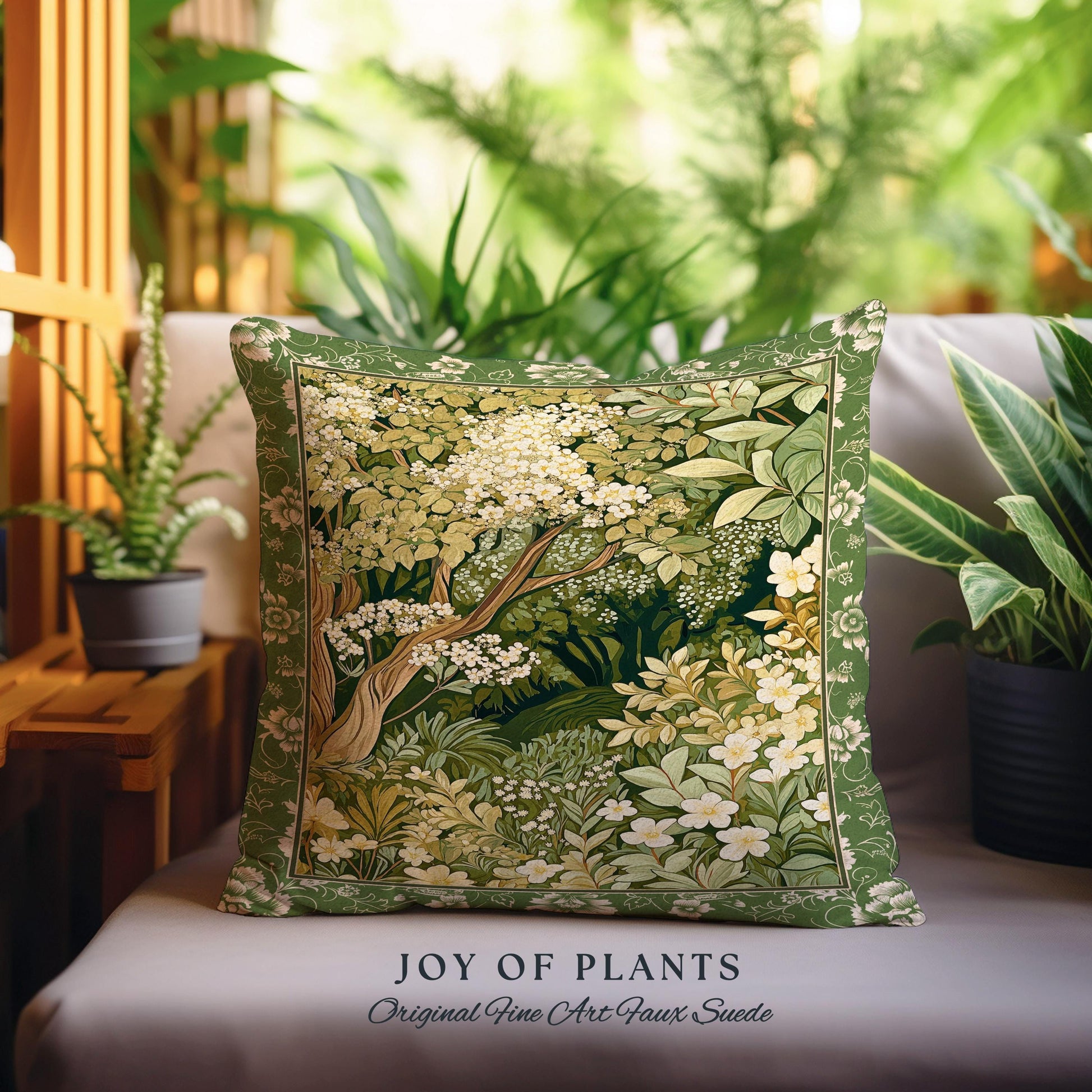 Soft Aesthetics Folklore Throw Pillow | Fairy Inspired Bedroom Cozy Cottagecore Room Decor Ethereal Nature Aesthetic Sage Green Indie Pillow
