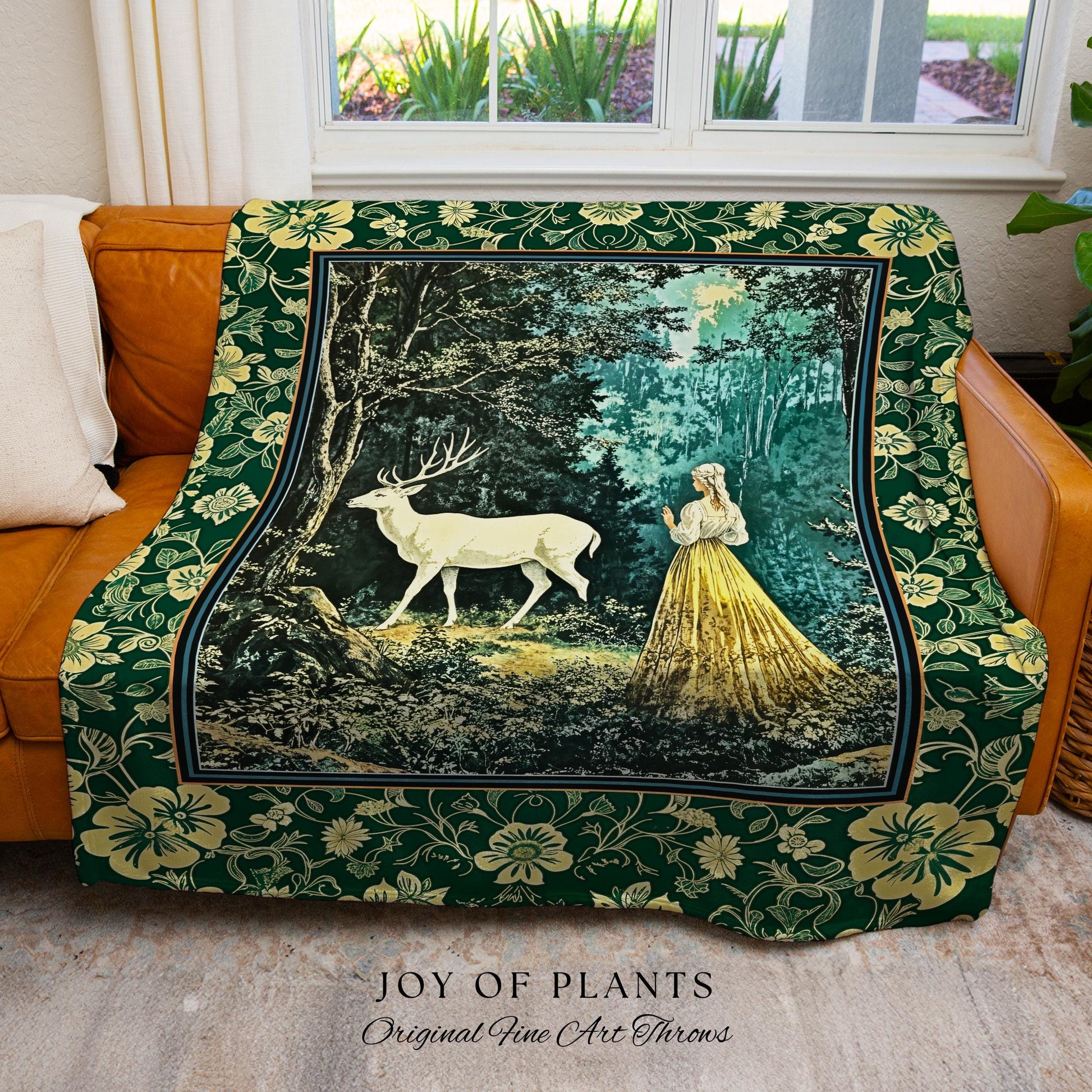 Dreamy Fairytale Forest Woven Wall Art | Folklore Inspired Ethereal Nature Tapestry Woodland Throw Blanket Botanical Elegance Magical Mystic