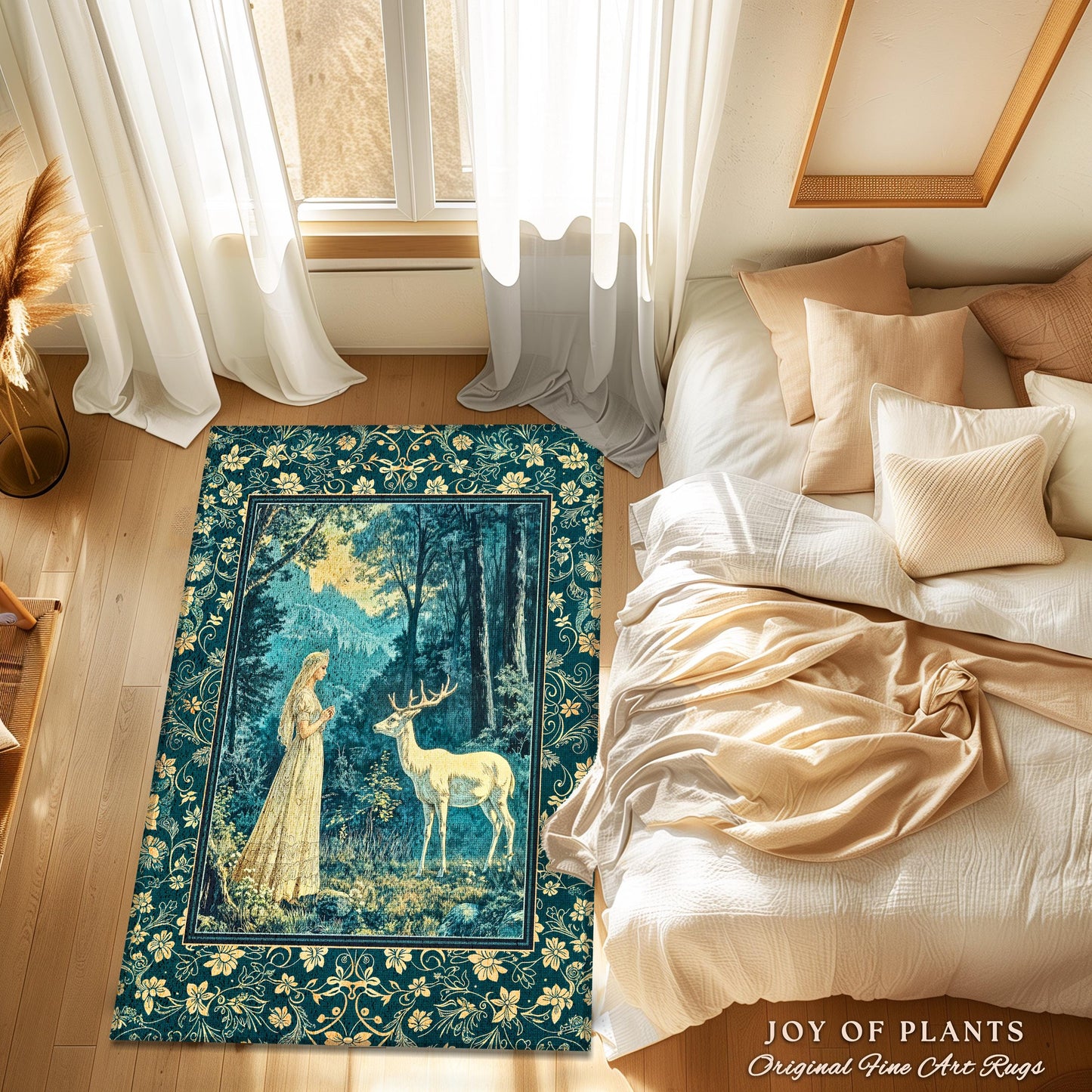 Mountain Goddess Ethereal Area Rug | Woodland Folklore Nature Inspired Elegant Nature Accent Rug Fantasy Cottagecore Medieval Style Home |