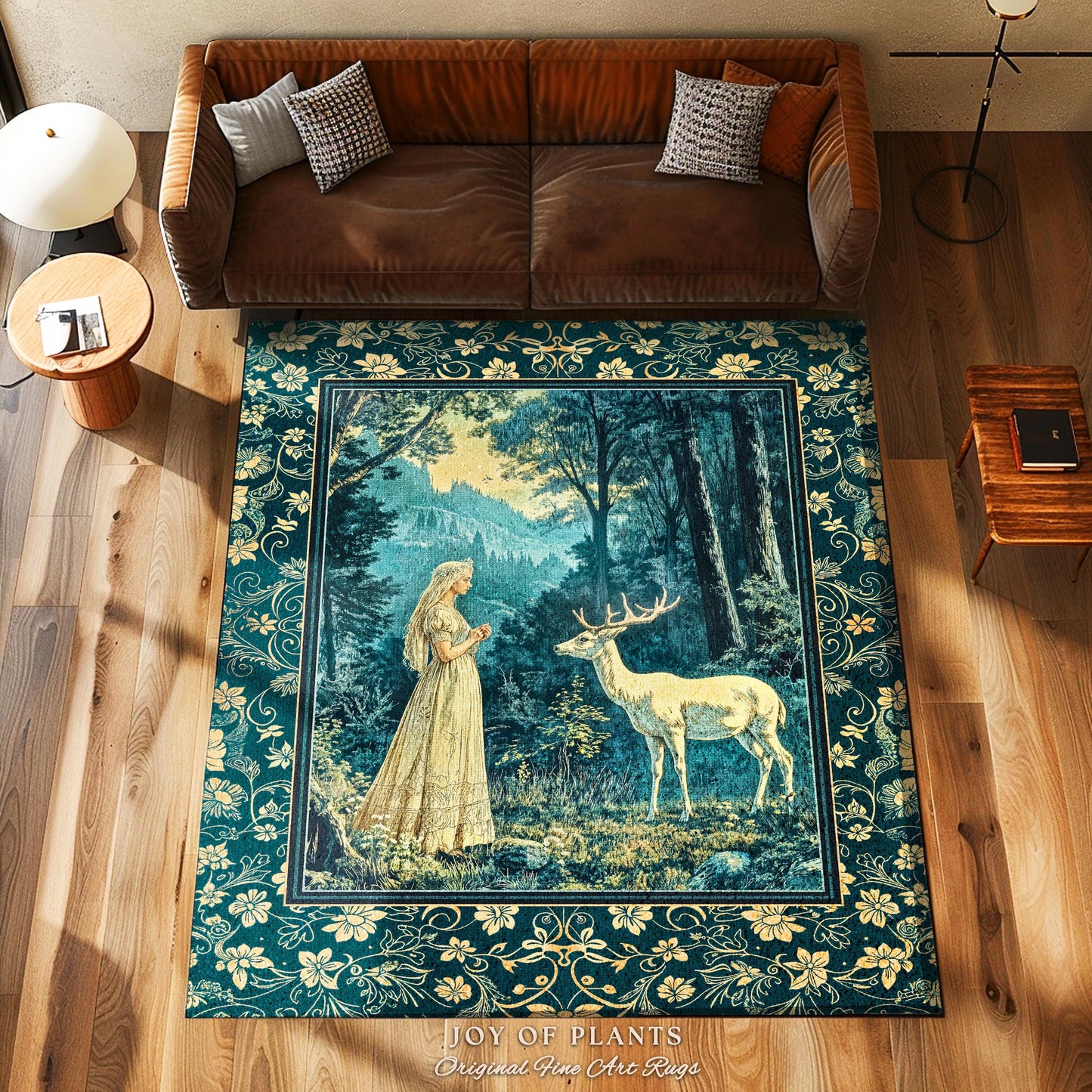 Mountain Goddess Ethereal Area Rug | Woodland Folklore Nature Inspired Elegant Nature Accent Rug Fantasy Cottagecore Medieval Style Home |