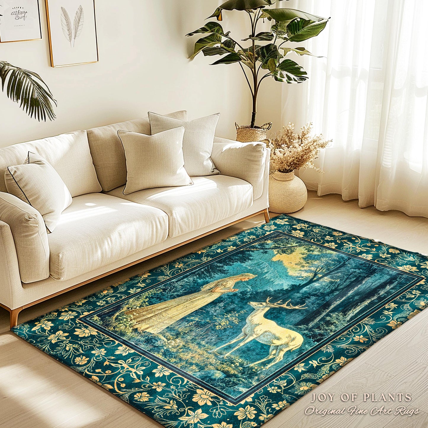 Mountain Goddess Ethereal Area Rug | Woodland Folklore Nature Inspired Elegant Nature Accent Rug Fantasy Cottagecore Medieval Style Home |