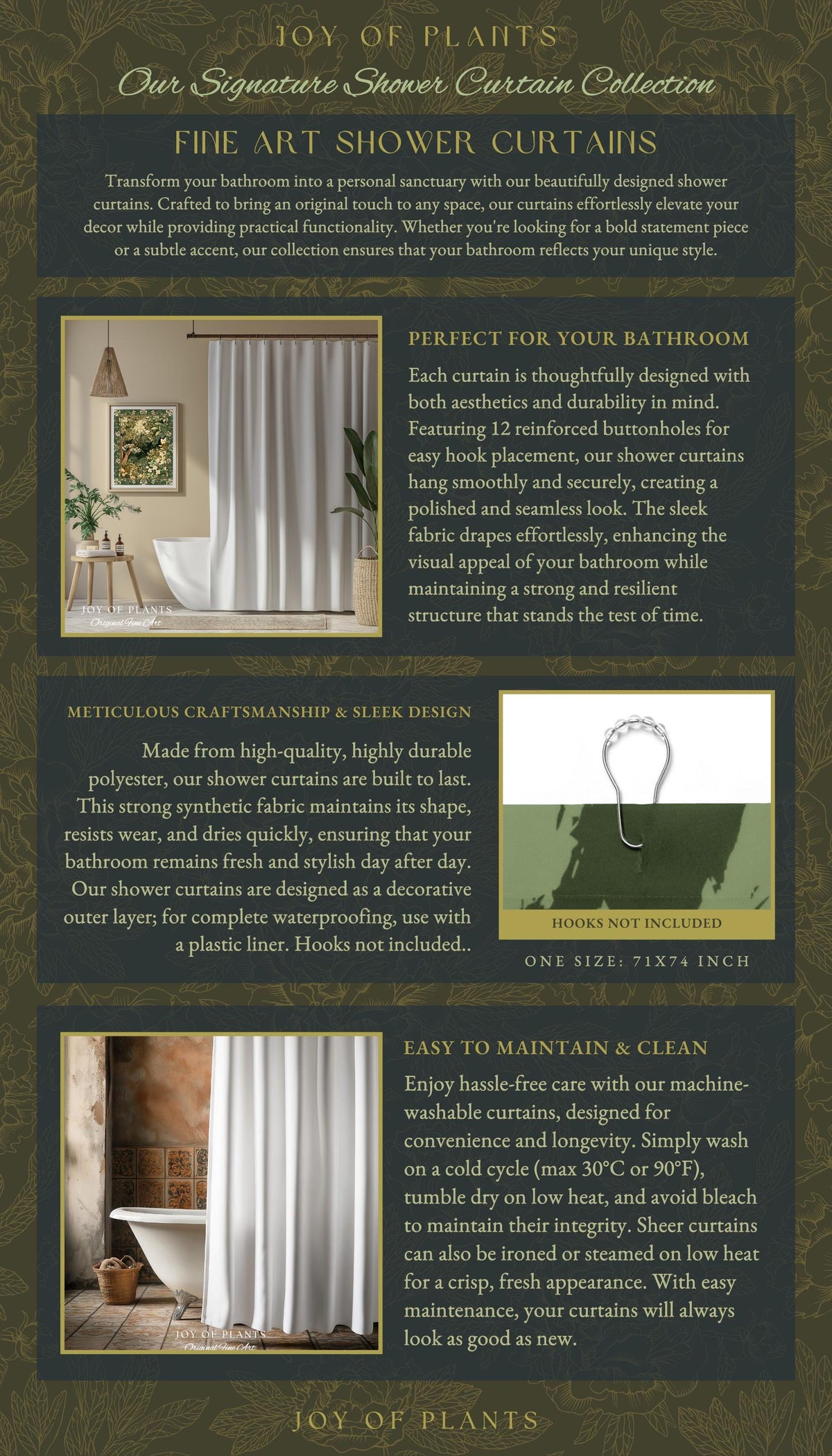 a brochure of a bathroom with a green background