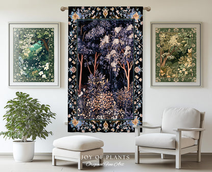 Fairycore Aesthetic Botanical Curtain Dark Academia Lavender Purple Nature Inspired Ethereal Woodland Drapes Wildflowers Enchanted Pastels
