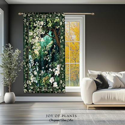 Botanical Aesthetic Forest Curtain Dark Cottagecore Folklore Inspired Decor | Ethereal Aesthetic Fairycore Mystical Woodland Drapes Bohemian