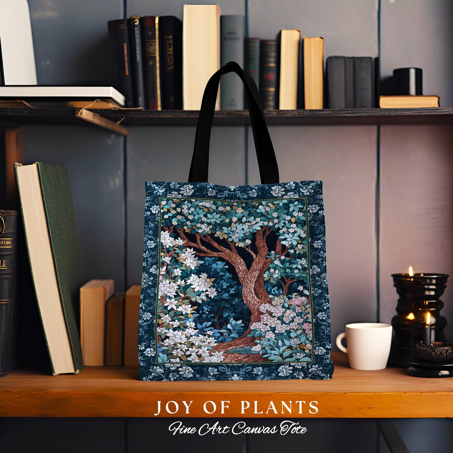 Bohemian Tree Tapestry Tote Magical Aesthetic Folklore Forest Ethereal Style | Nature Inspired Woodland Magic Wildflower Fairycore Bag |