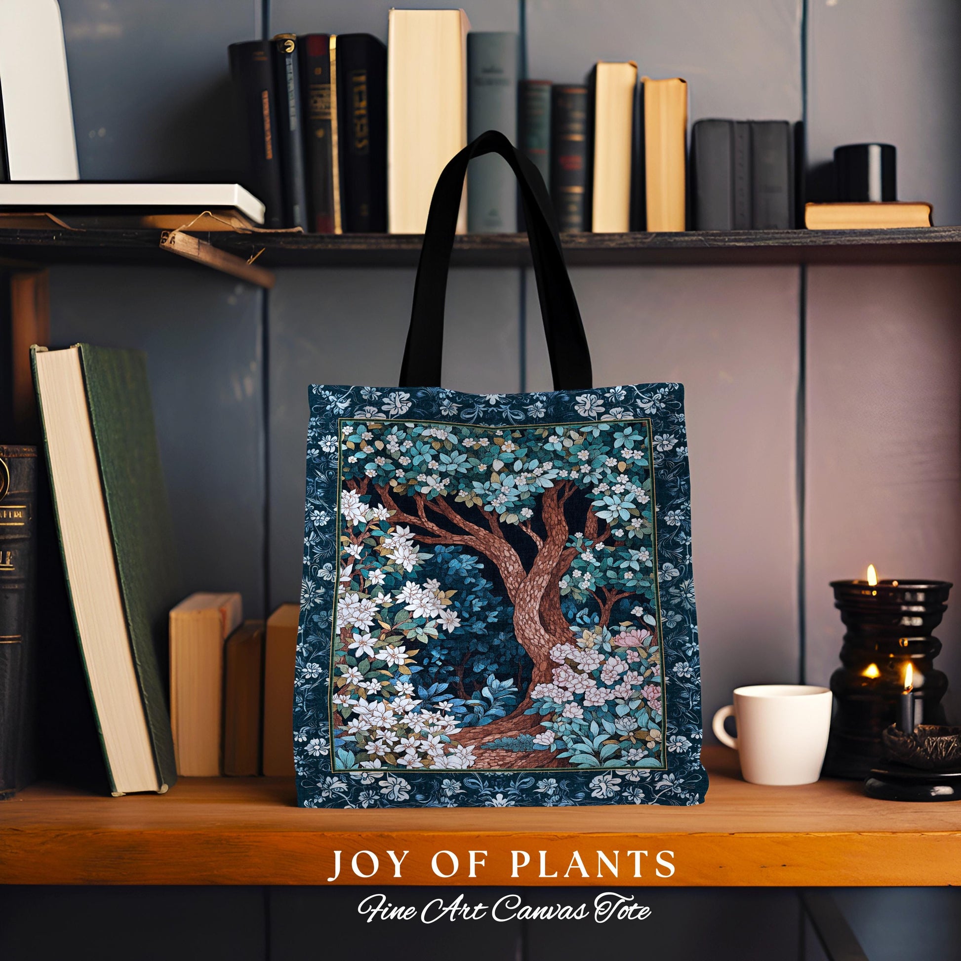 Bohemian Tree Tapestry Tote Magical Aesthetic Folklore Forest Ethereal Style | Nature Inspired Woodland Magic Wildflower Fairycore Bag |