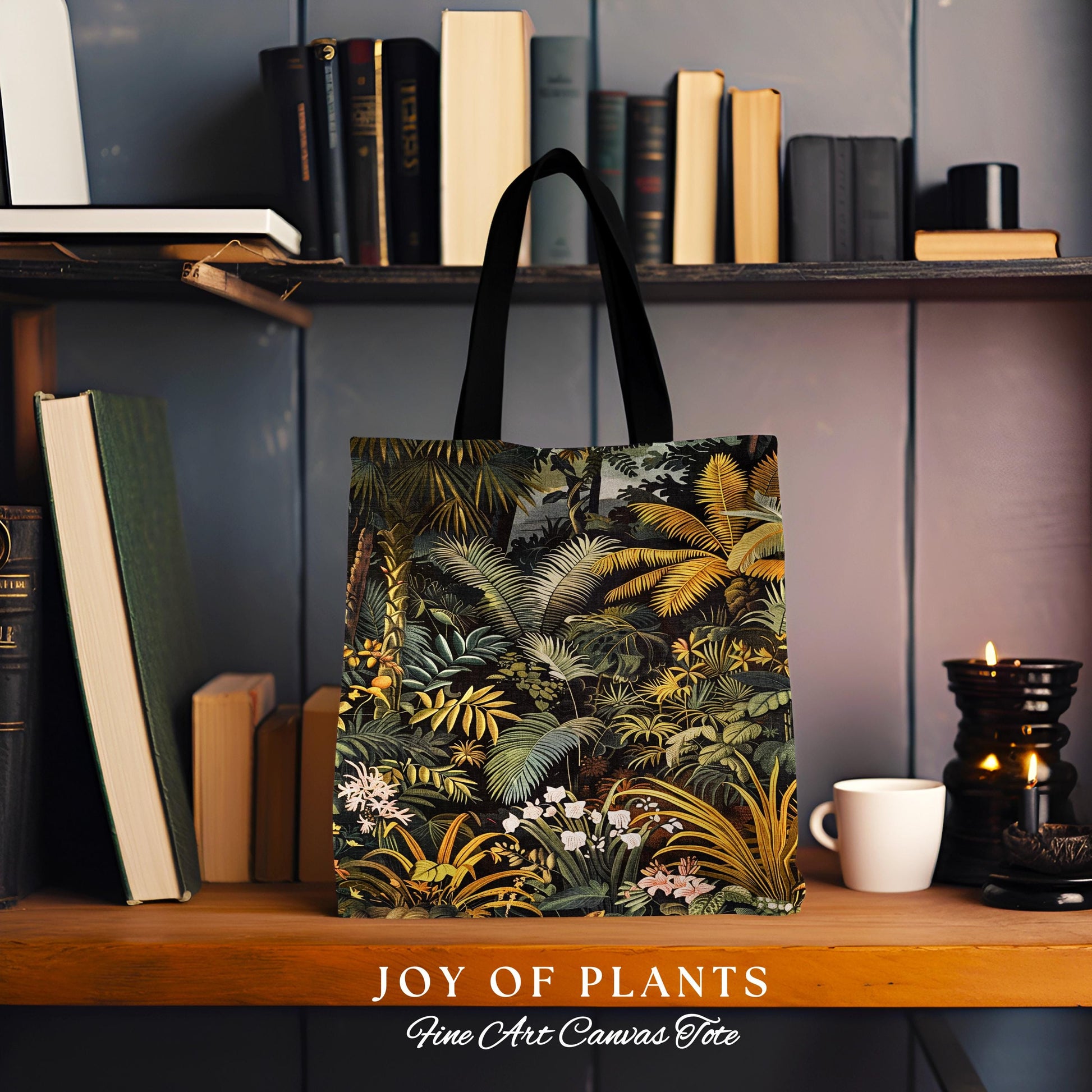 Earthy Colors Tropical Leaves Tapestry Bag | Jungle Aesthetic Style Whimsical Botanical Accessory Forest House Plant Woven Tote Ethereal |