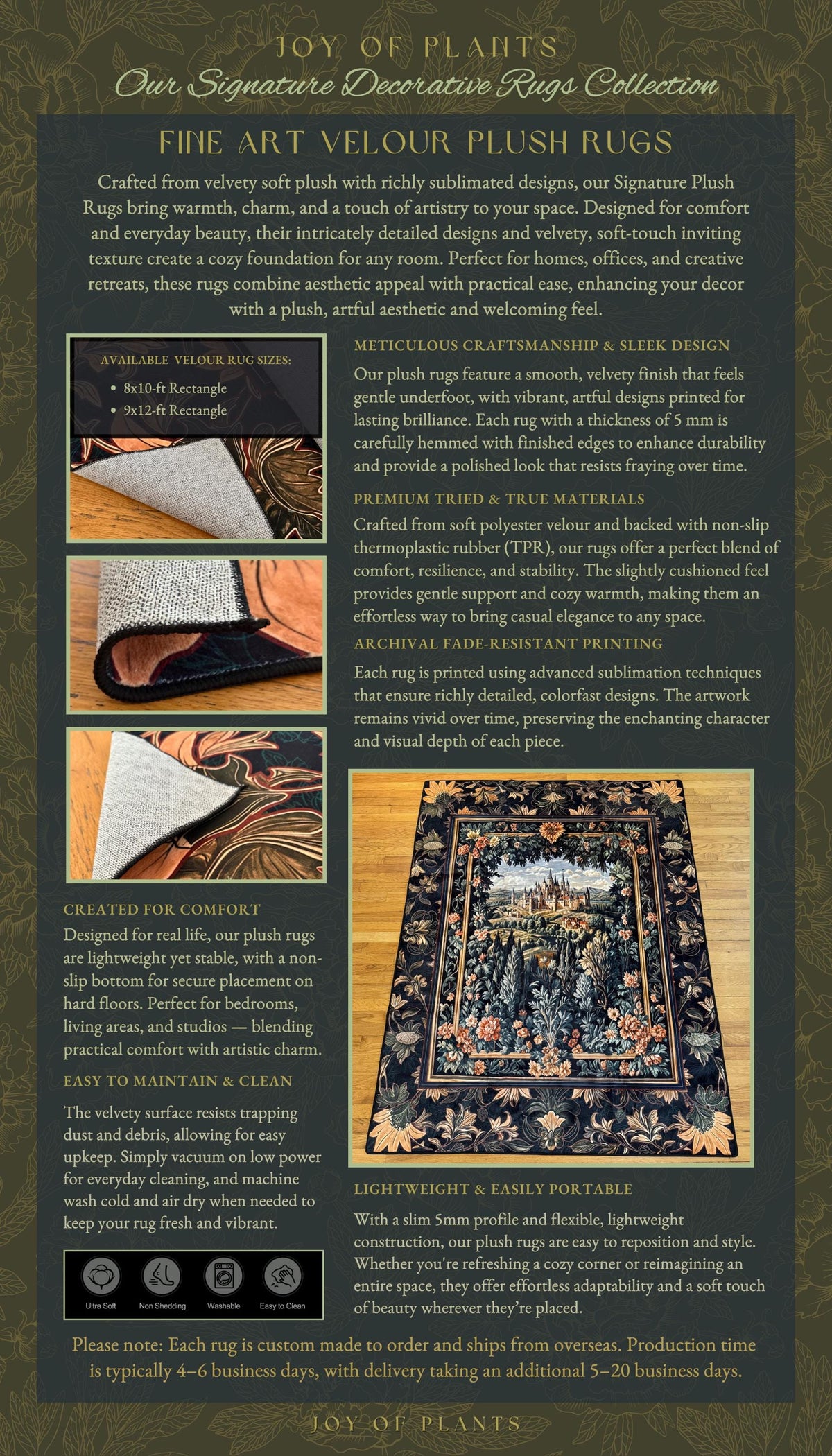 a brochure with a picture of a rug on it