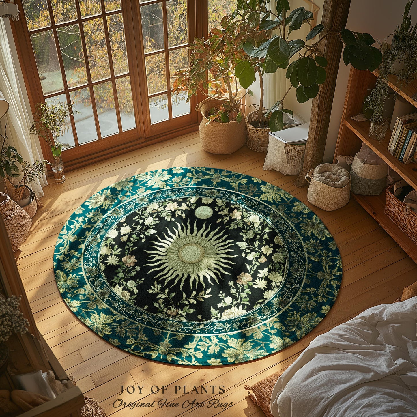 Witchy Celestial Sun Accent Rug | Magical Mystical Cozy Bedroom Decor Astrology Ethereal Spiritual Golden Sun Dark Academia Maximalist |