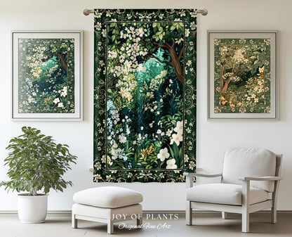 Botanical Aesthetic Forest Curtain Dark Cottagecore Folklore Inspired Decor | Ethereal Aesthetic Fairycore Mystical Woodland Drapes Bohemian