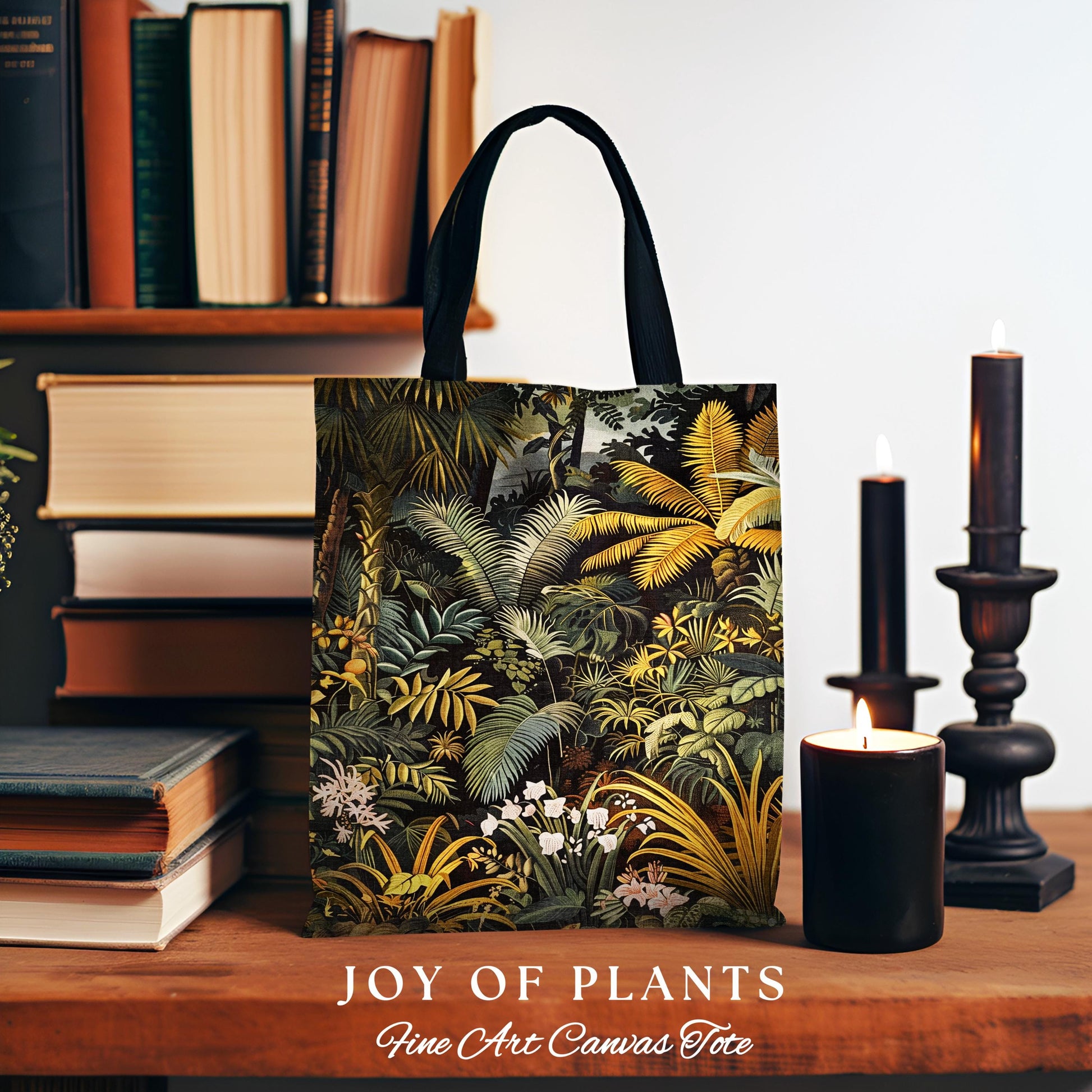 Earthy Colors Tropical Leaves Tapestry Bag | Jungle Aesthetic Style Whimsical Botanical Accessory Forest House Plant Woven Tote Ethereal |