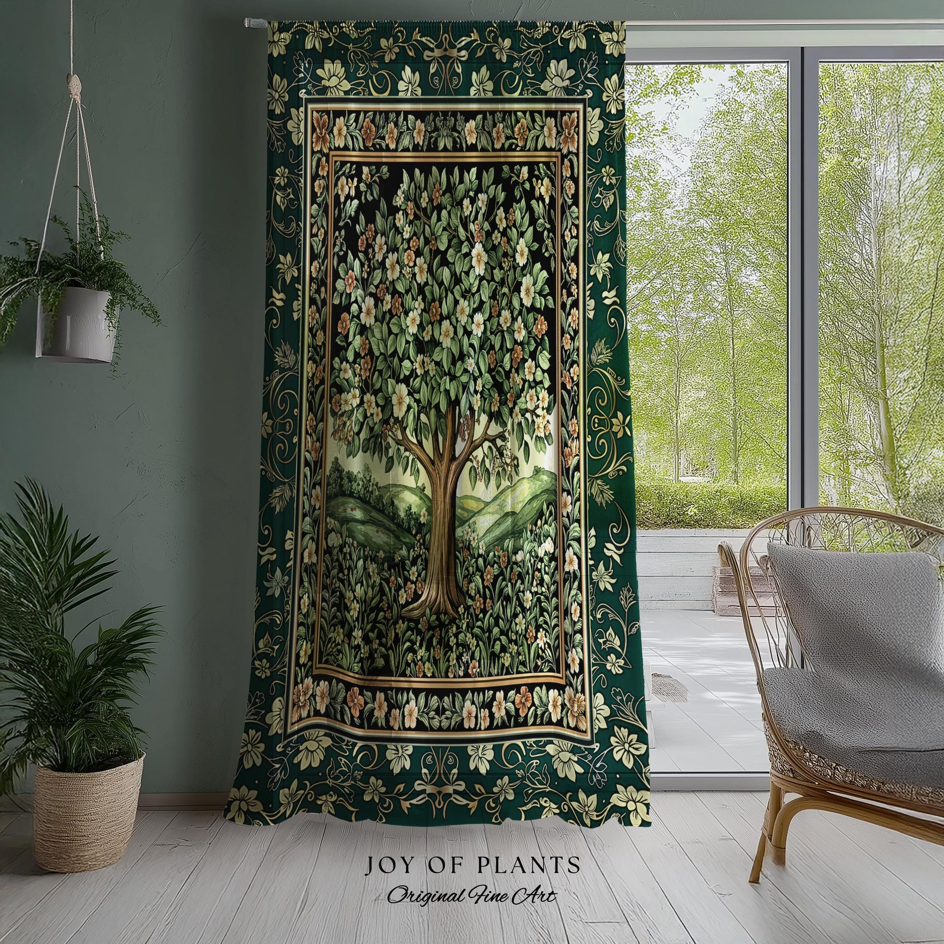 Fairytale Garden Timeless Curtains | Storybook Botanical Medieval Rustic Legacy Folklore Romantic Cottage Inspired Earthy Aesthetic Drapes |