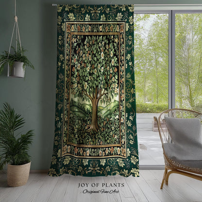 Fairytale Garden Timeless Curtains | Storybook Botanical Medieval Rustic Legacy Folklore Romantic Cottage Inspired Earthy Aesthetic Drapes |