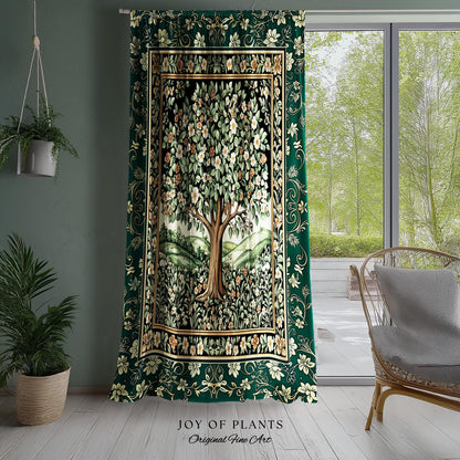 Fairytale Garden Timeless Curtains | Storybook Botanical Medieval Rustic Legacy Folklore Romantic Cottage Inspired Earthy Aesthetic Drapes |