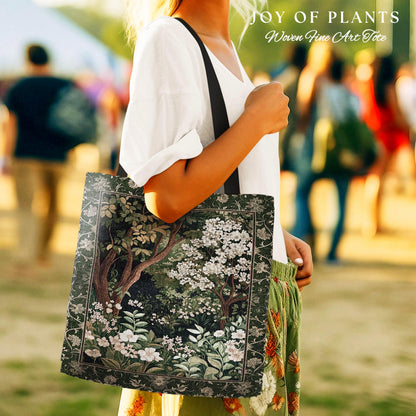 Wildflower Meadow Botanical Tapestry Bag Fairy Inspired Style Cottagecore Folklore Tote Bag Ethereal Aesthetic Bohemian Fairycore Accessory