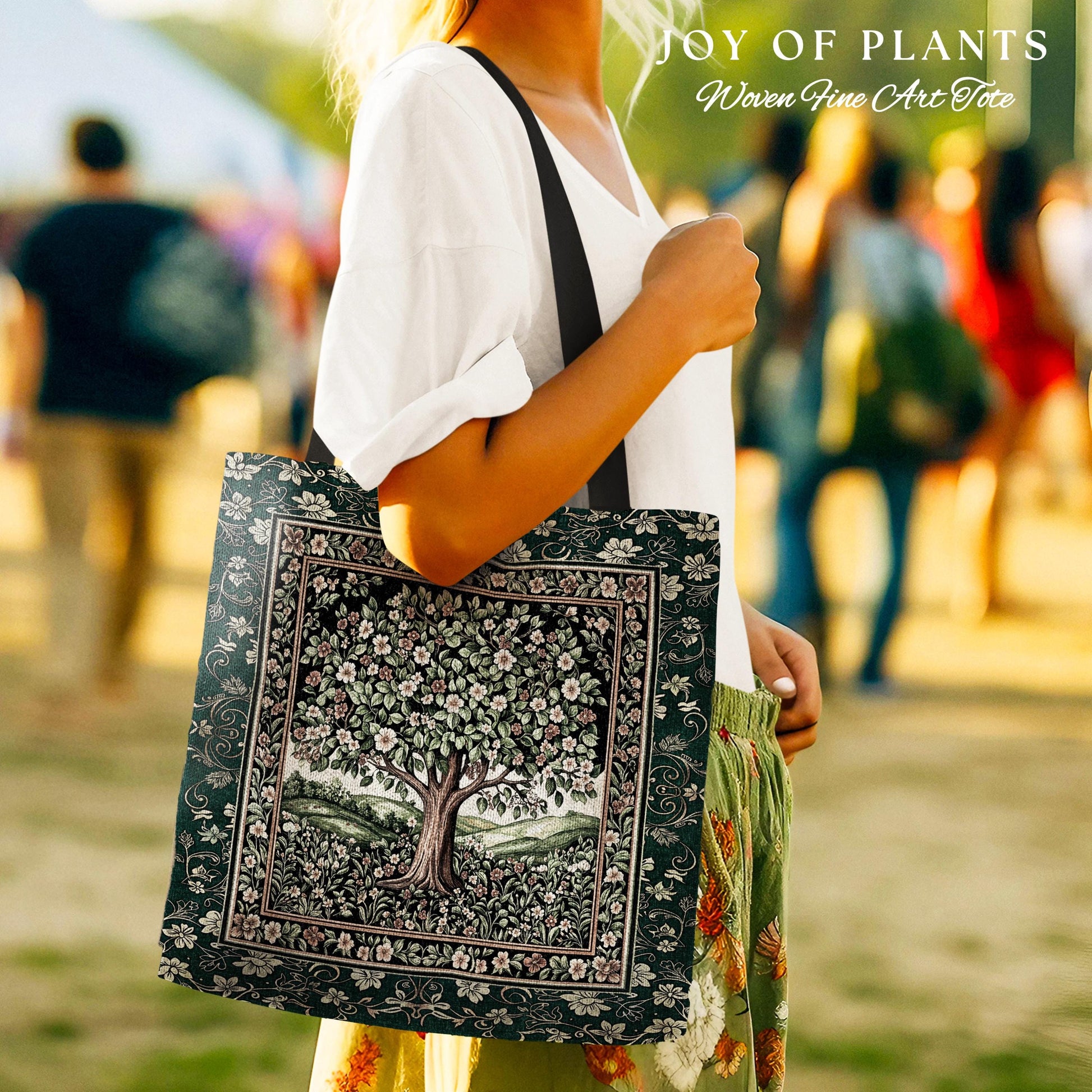 Fairytale Garden Timeless Everyday Tote | Storybook Botanical Medieval Rustic Folklore Romantic Cottage Inspired Cozy Earthy Aesthetic Bag |